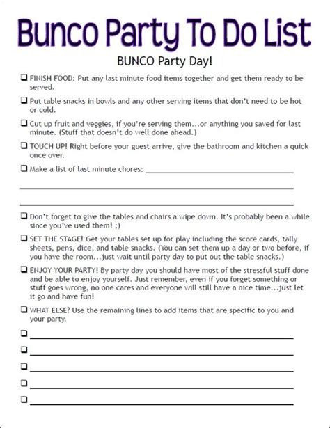 Rules For Bunco Printable