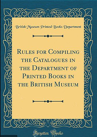 Rules For The Compilation Of The Catalogue