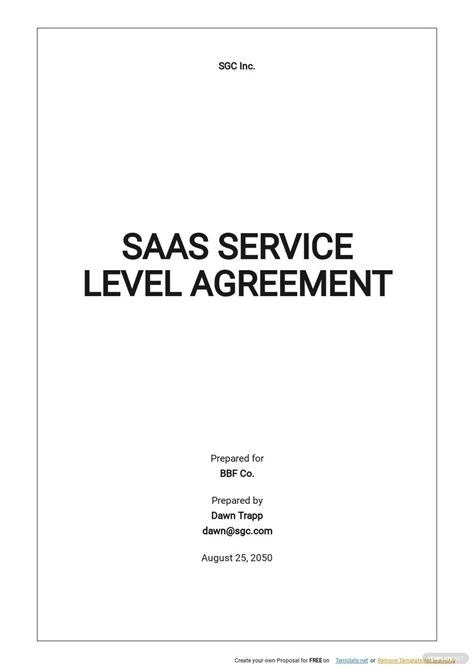 Saas Service Agreement Template