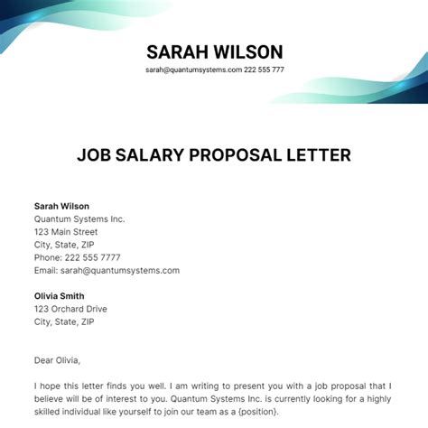 Salary Proposal Template