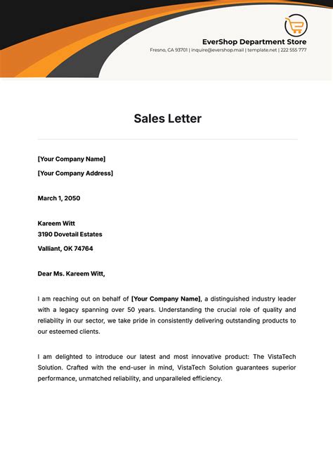 Sales Letter Template