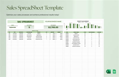 Sales Spreadsheet Template