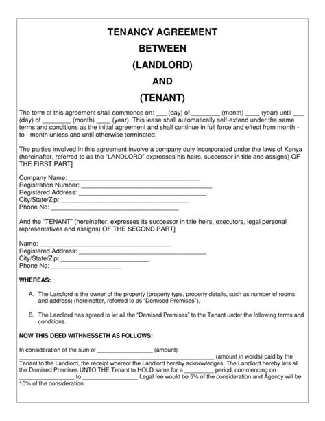 Sample Co Tenant Living Agreements Templates Google Docs