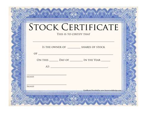 Sample Of Share Certificate Template