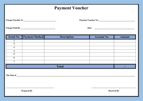 Sample Payment Voucher Template