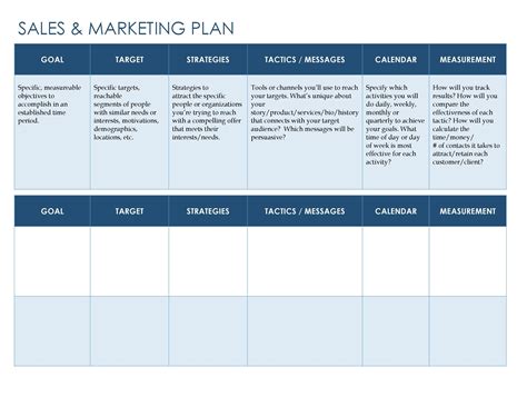 Sample Sales Plan Template