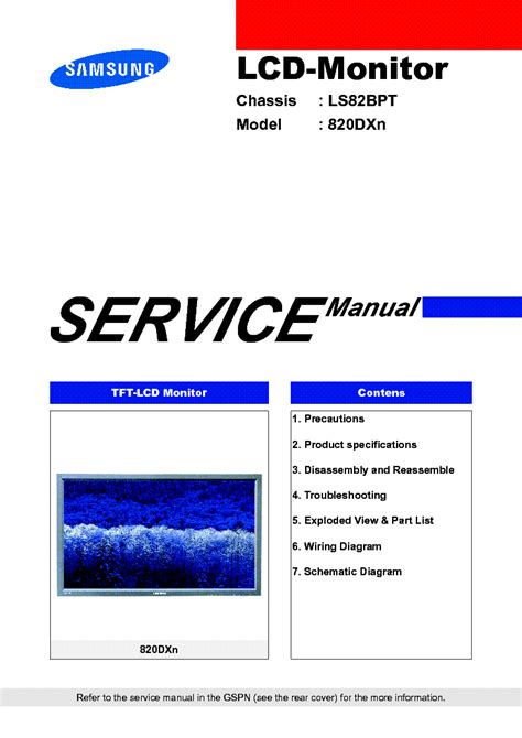 Samsung 820dxn Lcd Monitor Service Manual Download