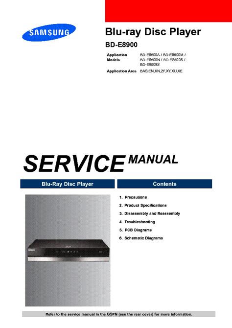 Samsung Bd E8900 Blu Ray Disc Player Service Manual Download