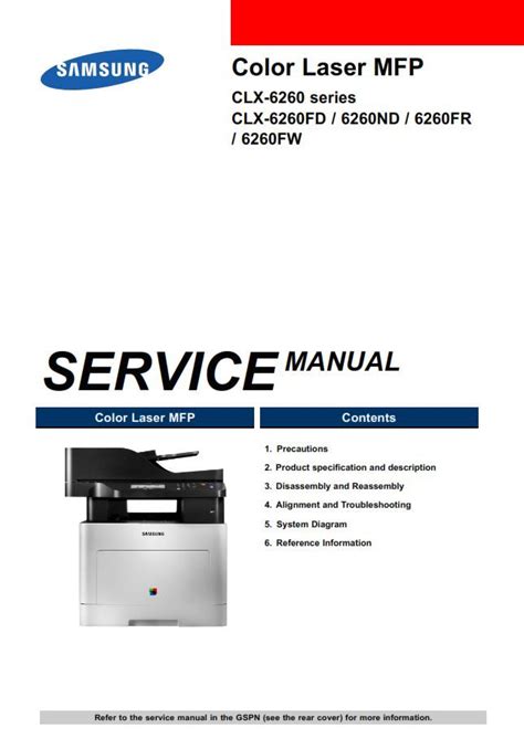 Samsung Clx 6260fw Printer Service Manual And Repair Guide