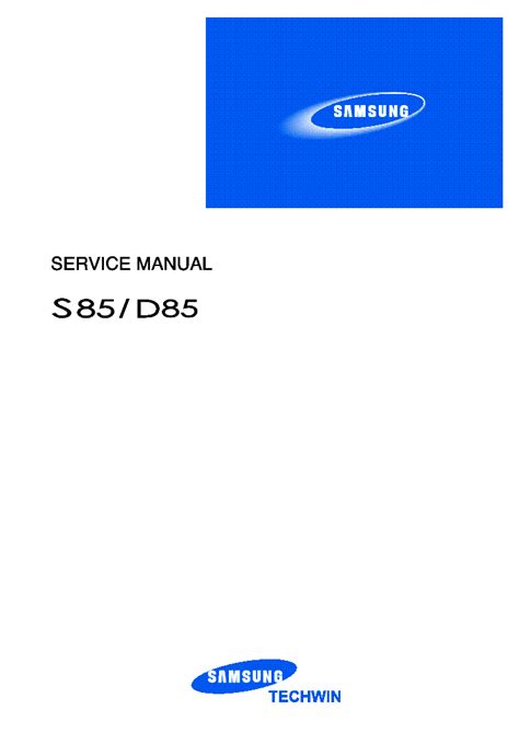 Samsung Digimax S85 D85 Service Manual Repair Guide