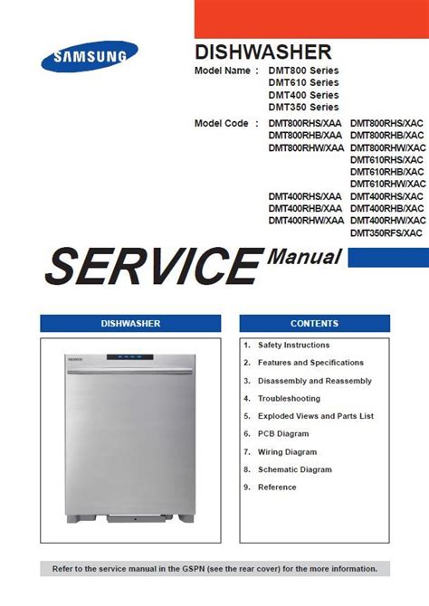 Samsung Dmt610rhw Service Manual And Repair Guide