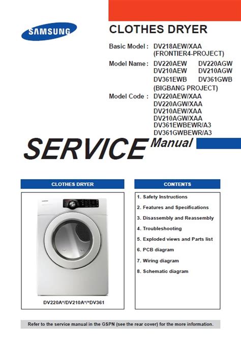 Samsung Dv220aew Service Manual Repair Guide