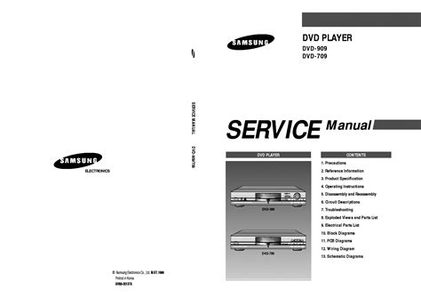 Samsung Dvd 909 Dvd 709 Dvd Player Service Manual Download