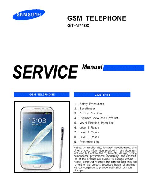 Samsung Galaxy Note Ii Gt N7100 Service Manual Repair Guide