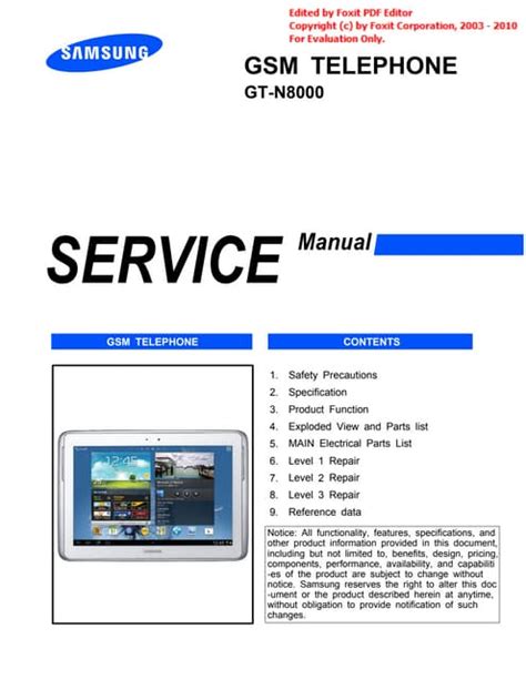 Samsung Gt N8000 Galaxy Note 10 1 Service Manual