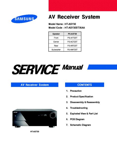 Samsung Ht As730s As730st Service Manual Repair Guide