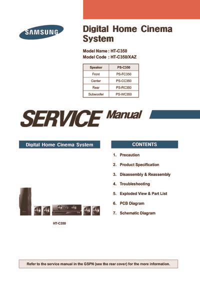 Samsung Ht C350 Service Manual Repair Guide