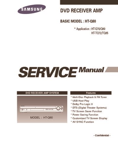 Samsung Ht Tq72 Tq85 Service Manual Repair Guide