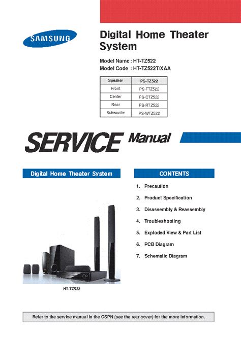 Samsung Ht Tz522 Tz522t Service Manual Repair Guide