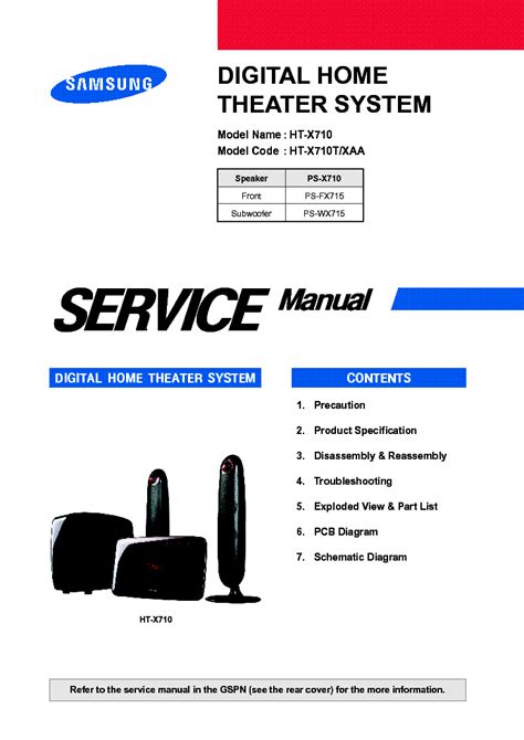 Samsung Ht X710 Ht X710t Service Manual Download