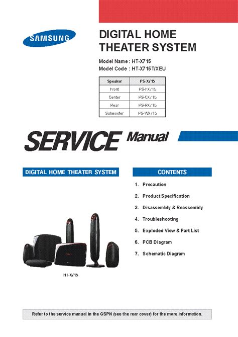 Samsung Ht X715 X715t Service Manual Repair Guide