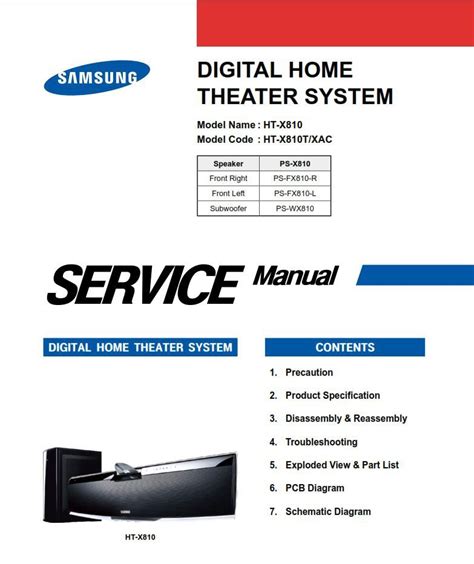 Samsung Ht X810 X810t Full Service Manual Repair Guide