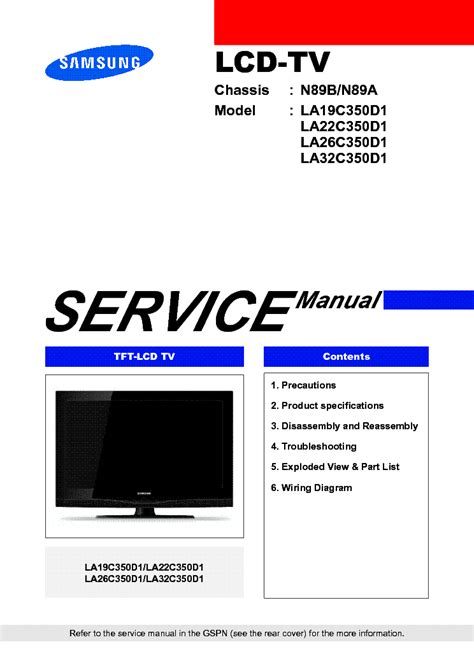 Samsung La32c350d1 La26c350d1 La22c350d1 Tv Service Manual