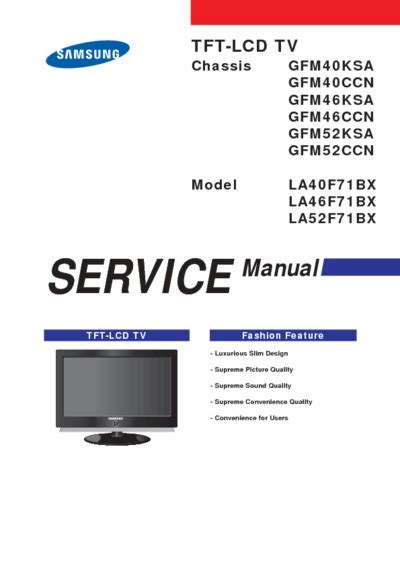 Samsung La40f71bx Service Manual Repair Guide