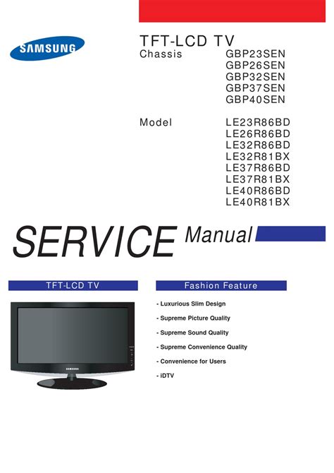 Samsung Le23r86bd Tv Service Manual