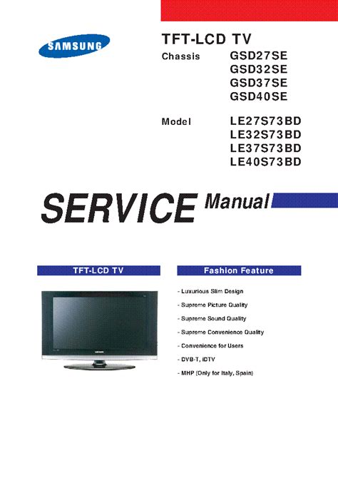 Samsung Le37s73bd Tv Service Manual Download