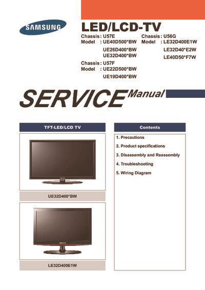 Samsung Le40d503f7w Led Lcd Tv Service Manual