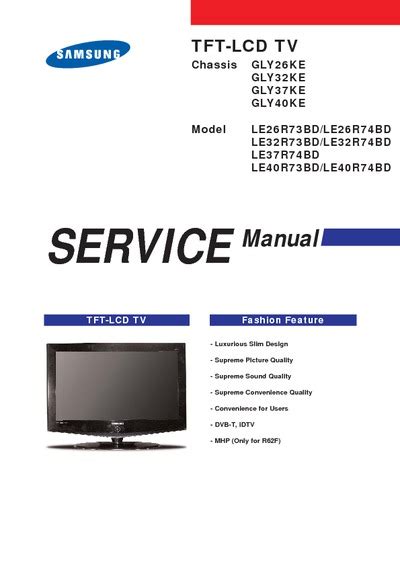 Samsung Le40r73bd Tv Service Manual Download