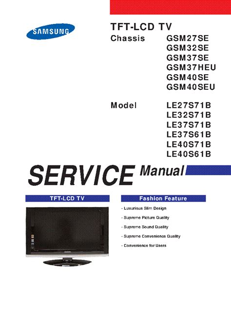 Samsung Le40s71b Tv Service Manual Download