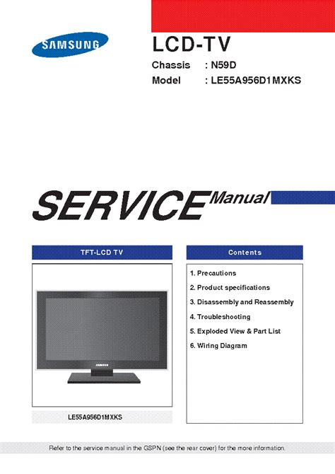 Samsung Le55a956d1mxks Lcd Tv Service Manual