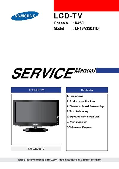 Samsung Ln19a330j1d Lcd Tv Service Manual Download