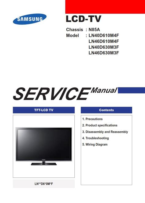 Samsung Ln46d630m3f Ln40d630m3f Service Manual Repair Guide