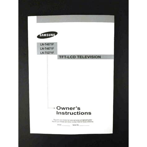 Samsung Lnt5271f Lcd Tv Service Manual Download