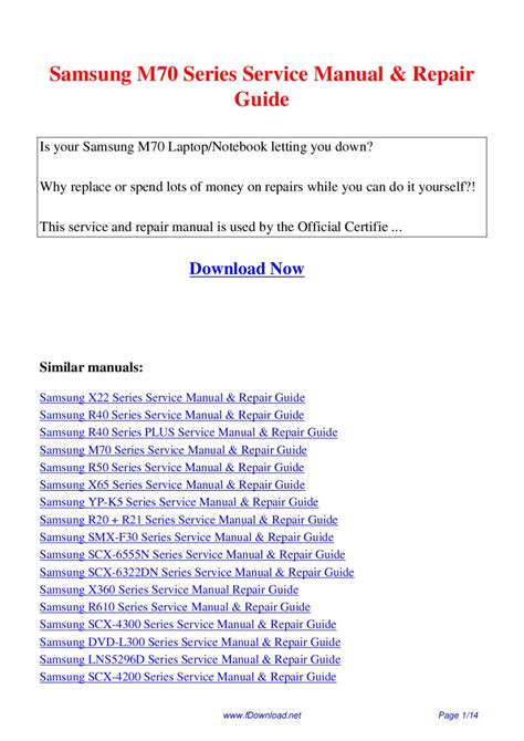 Samsung M70 Series Service Manual Repair Guide