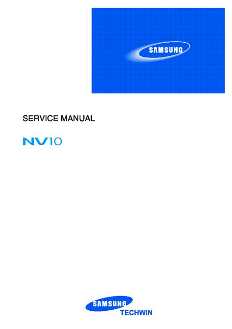 Samsung Nv10 Service Manual Repair Guide