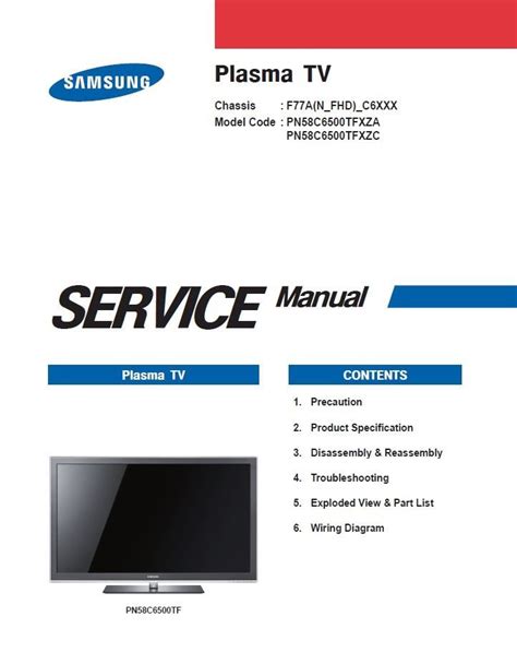 Samsung Pn58c6500 Pn58c6500tf Service Manual And Repair Guide