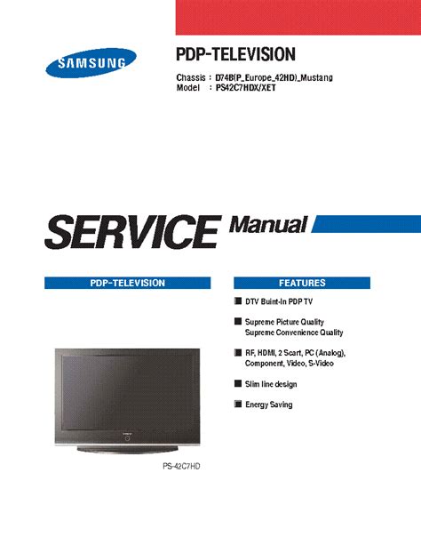 Samsung Ps 42c7hd Ps42c7hdx Xet Plasma Tv Service Manual