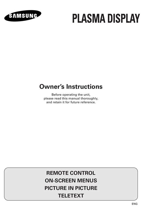 Samsung Ps 42p2st Ps42p2st Service Manual Repair Guide