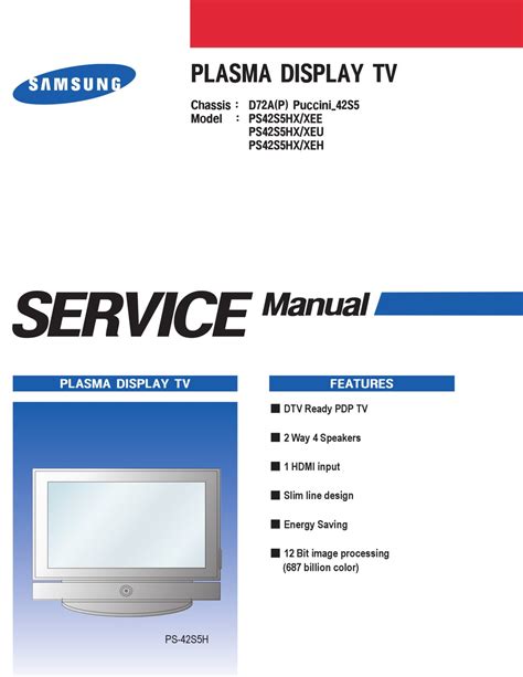 Samsung Ps 42p5h Ps 42p5hx Service Manual Repair Guide