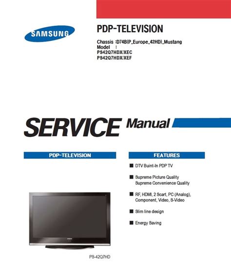 Samsung Ps 42q7hd Plasma Tv Service Manual Download