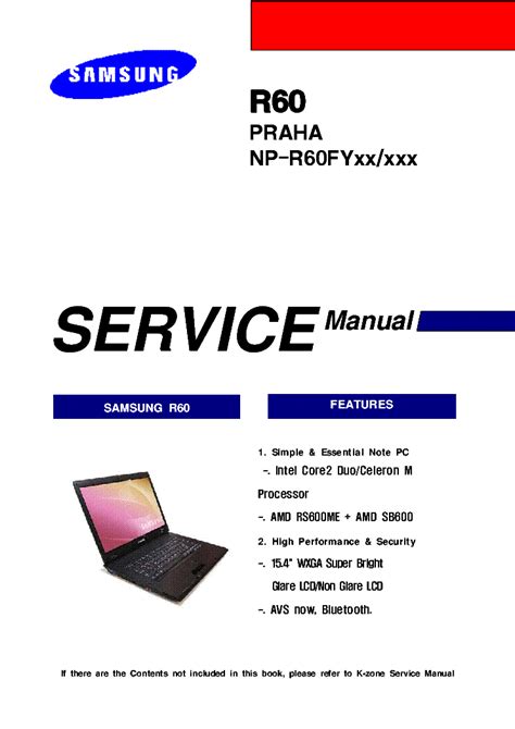 Samsung R60 Service Manual Repair Guide