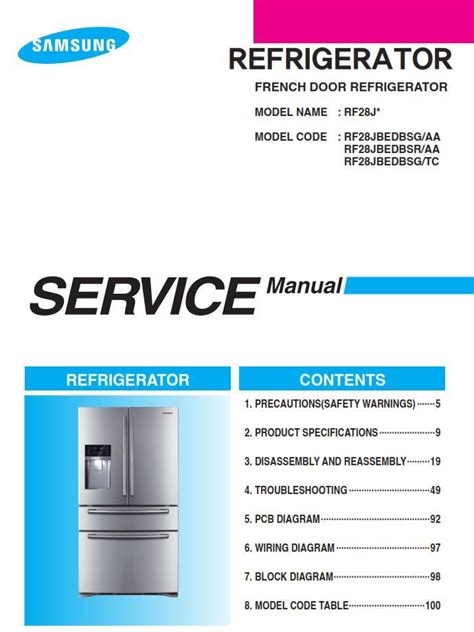 Samsung Rf267aawp Service Manual Repair Guide