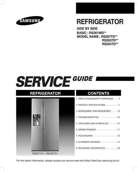 Samsung Rs265tdrs Rs265tdpn Service Manual Repair Guide