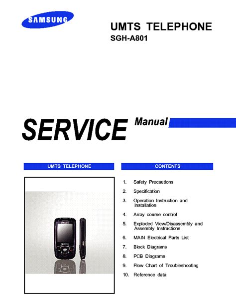 Samsung Sgh A801 Factory Service Manual Download