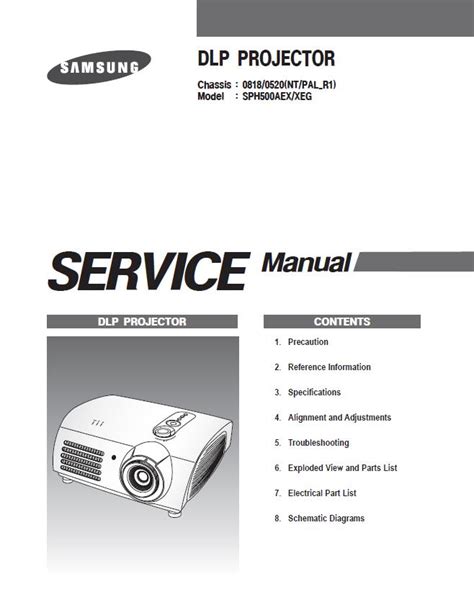 Samsung Sp H800be Service Manual Repair Guide