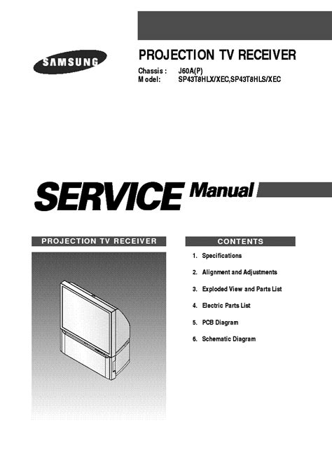 Samsung Sp43t8hlx Sp43t8hls Tv Service Manual